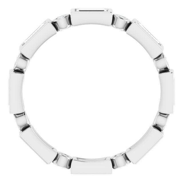 1.24 ct. Straight Baguette & Round Diamond Eternity Band-VIRABYANI